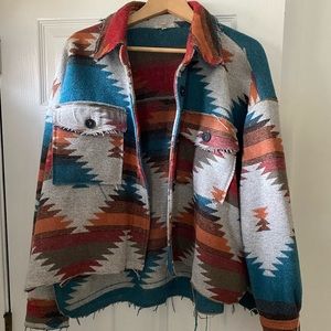 La Miel Distressed Aztec Jacket